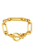 Orelia rectangular link T-bar bracelet pale gold 16cm (British brand)