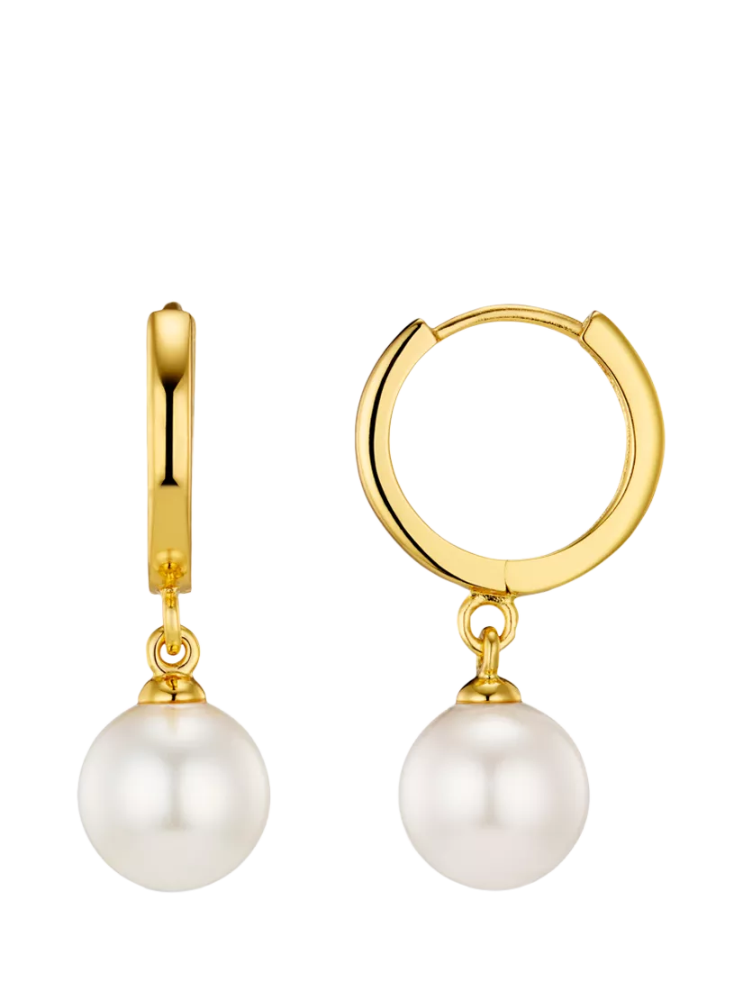 Orelia pearl drop huggie hoop earrings (British brand)