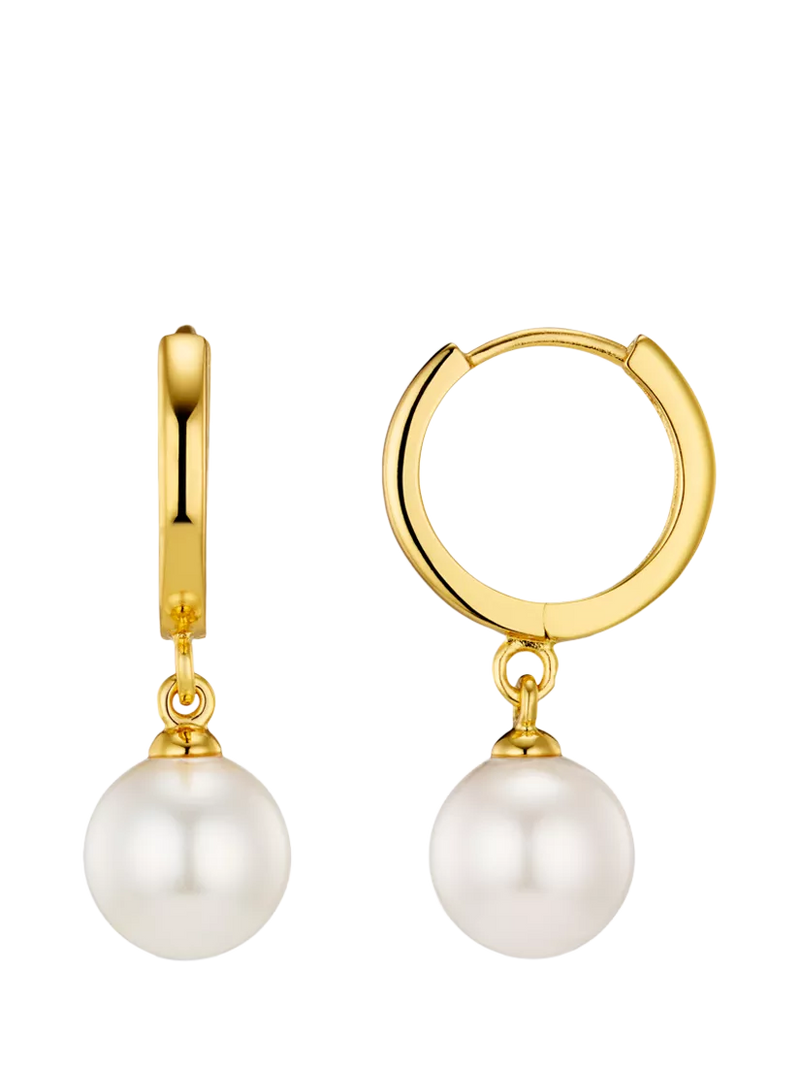 Orelia pearl drop huggie hoop earrings (British brand)