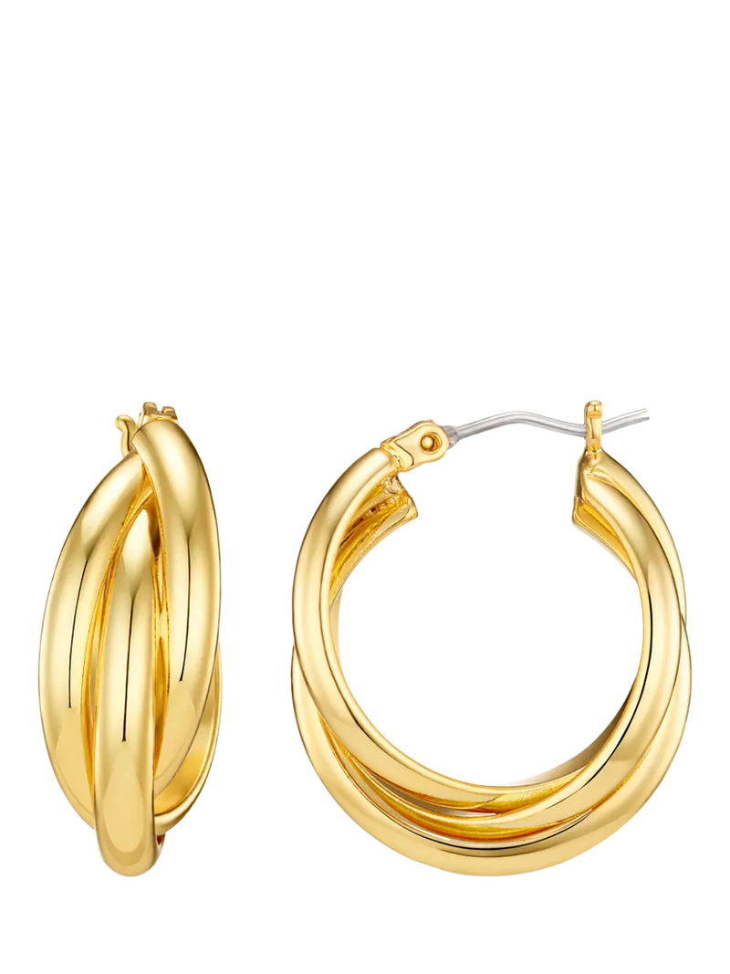 Orelia hoop earrings pale gold (British brand)