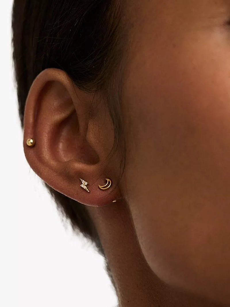 Orelia celestial stud earrings pack of 6 pale gold - British product