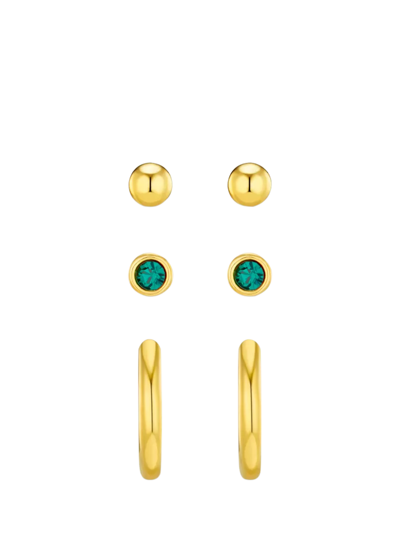 Orelia Swarovski stud and hoop earrings pack of 3 (British brand)