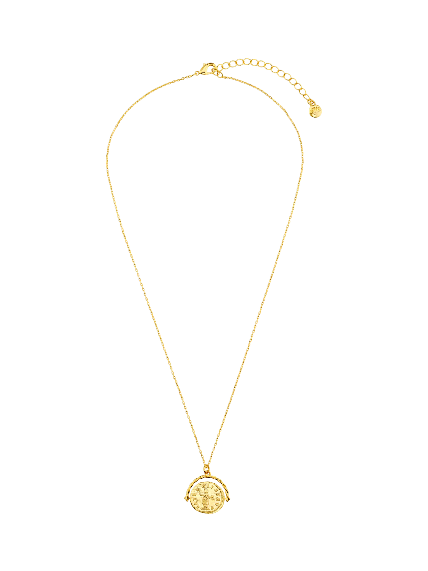 Orelia medallion spinner necklace pale gold 40cm - British product