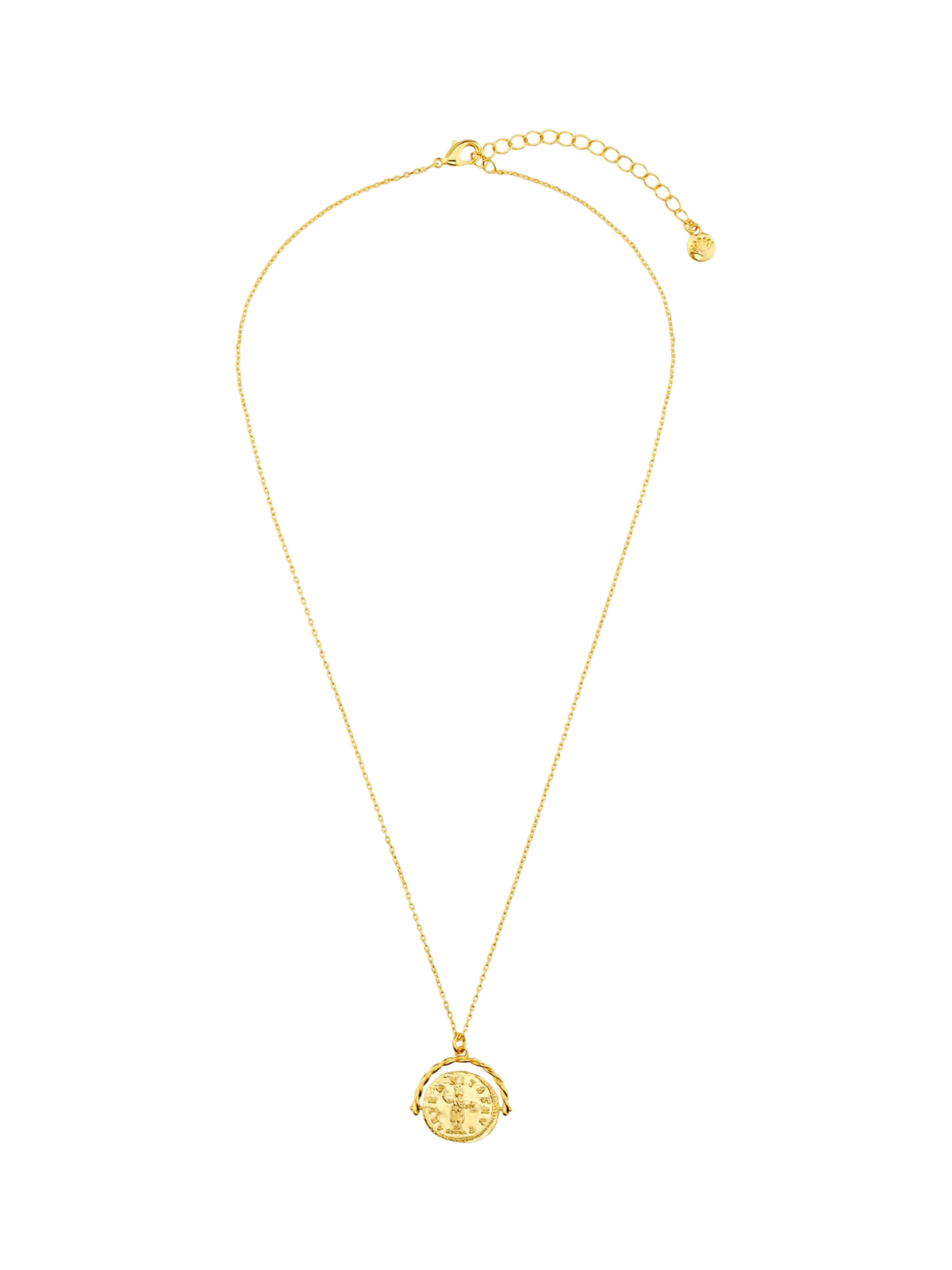 Orelia medallion spinner necklace pale gold 40cm - British product