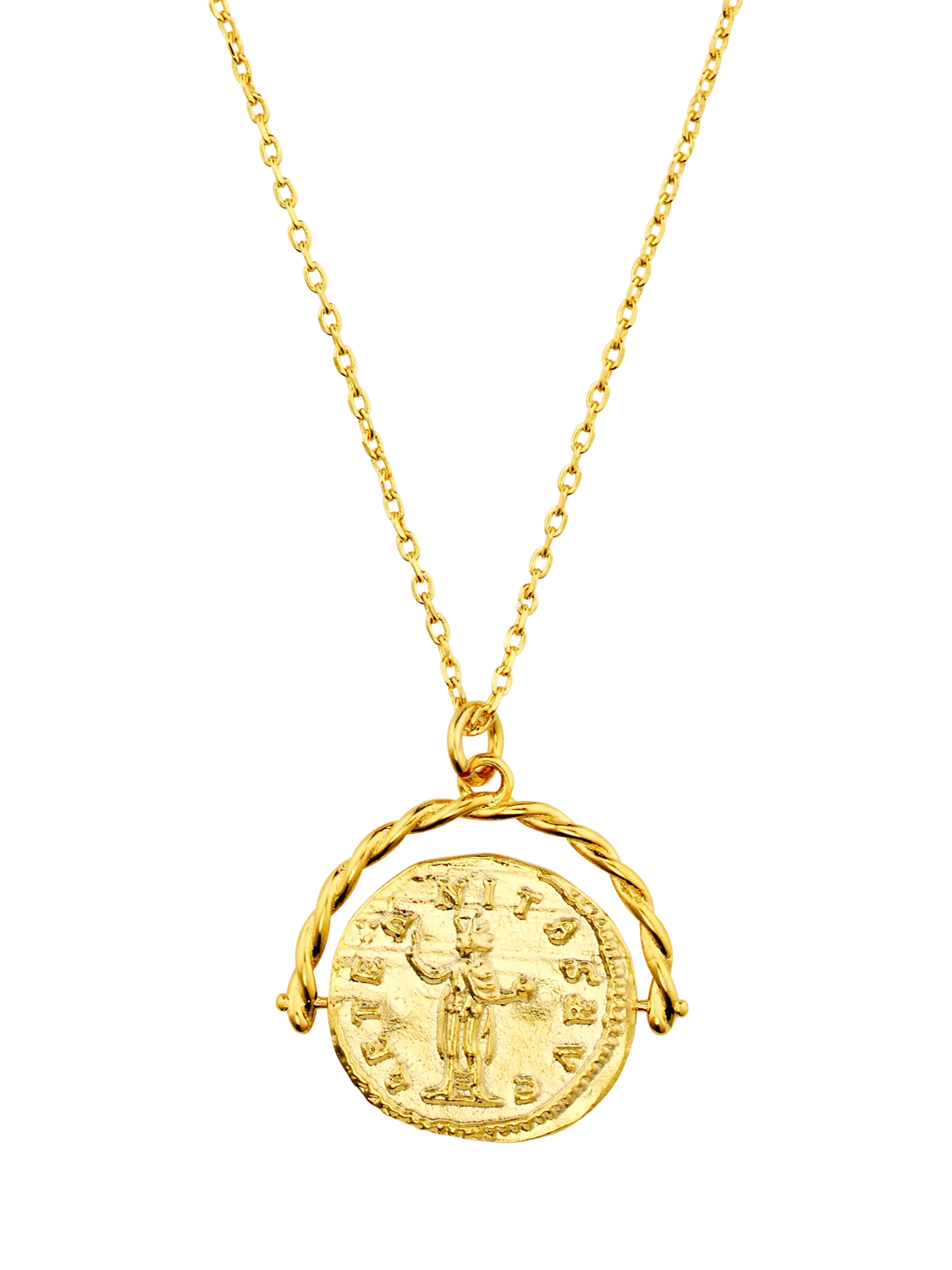 Orelia medallion spinner necklace pale gold 40cm - British product
