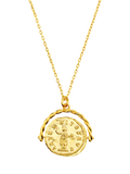 Orelia medallion spinner necklace pale gold 40cm - British product