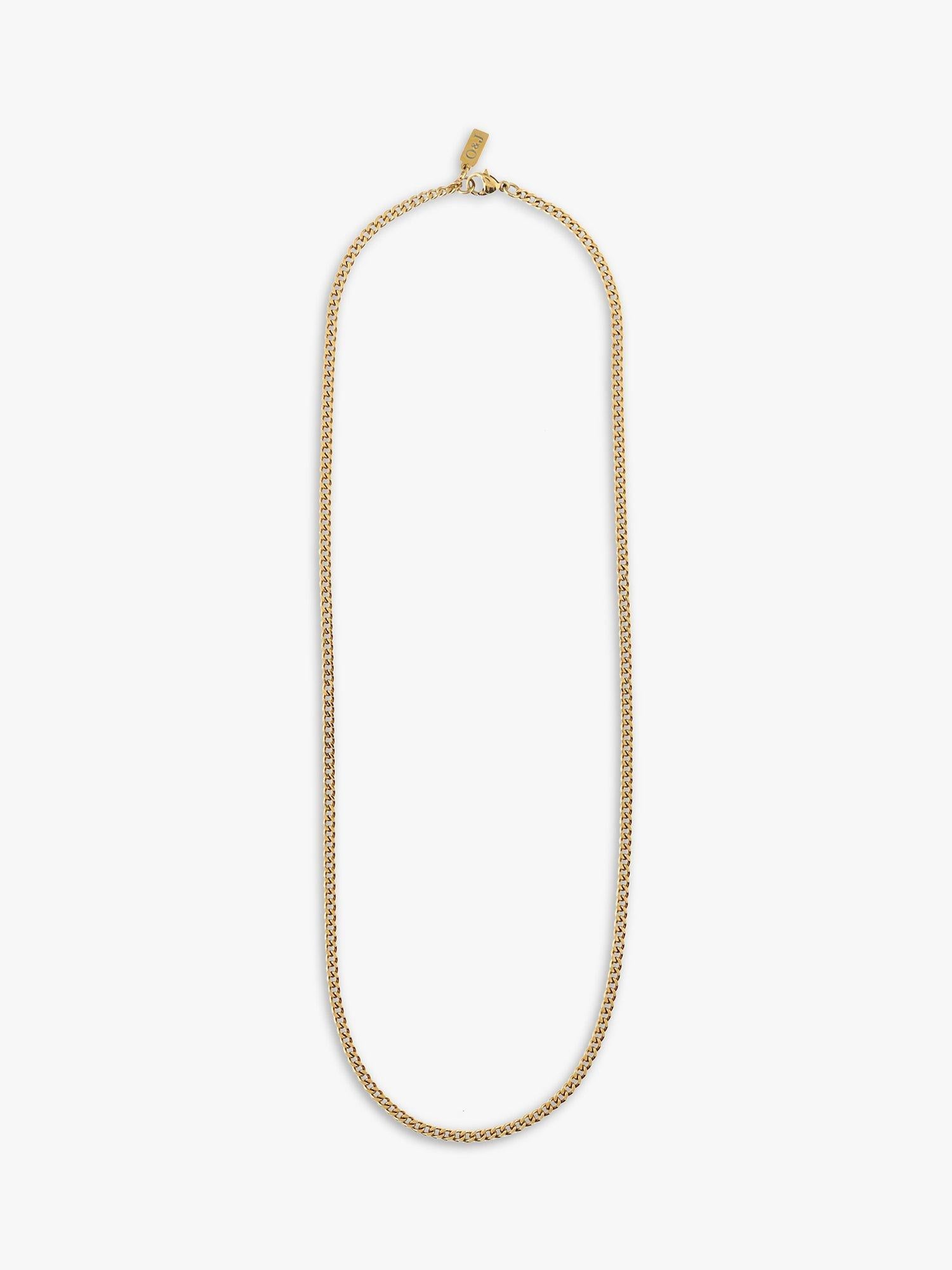 Orelia fine curb chain necklace gold plated stainless steel - British product