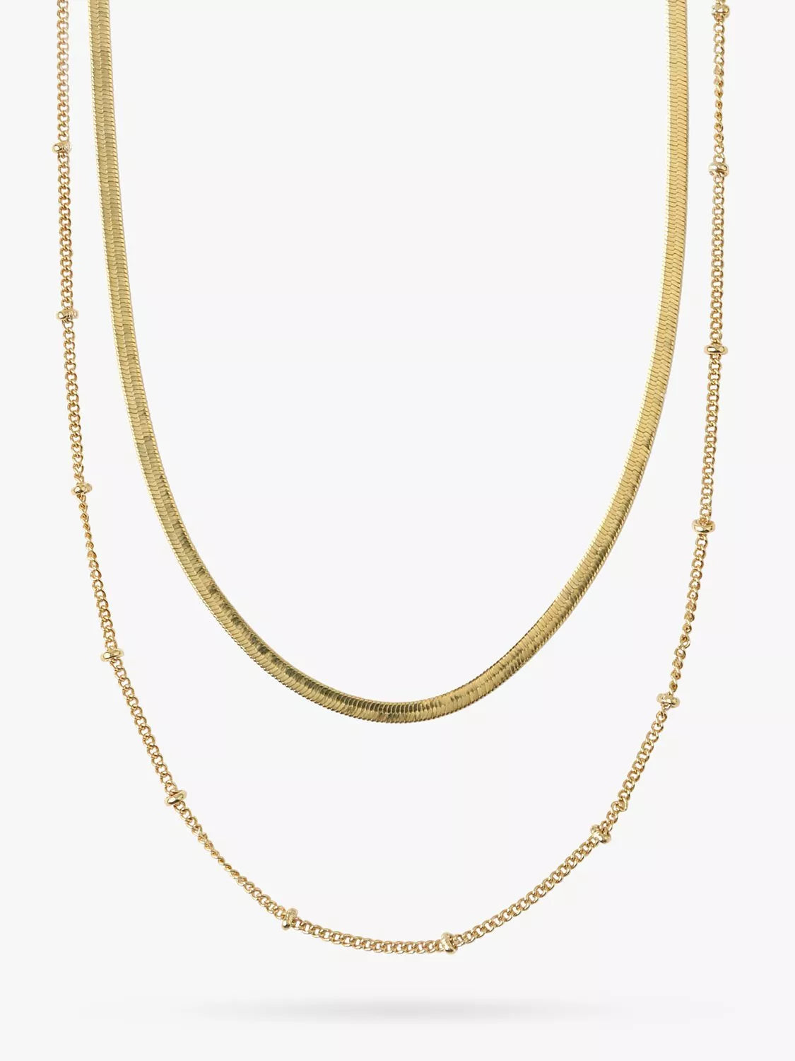 Orelia pale gold layered chain necklace, UK version