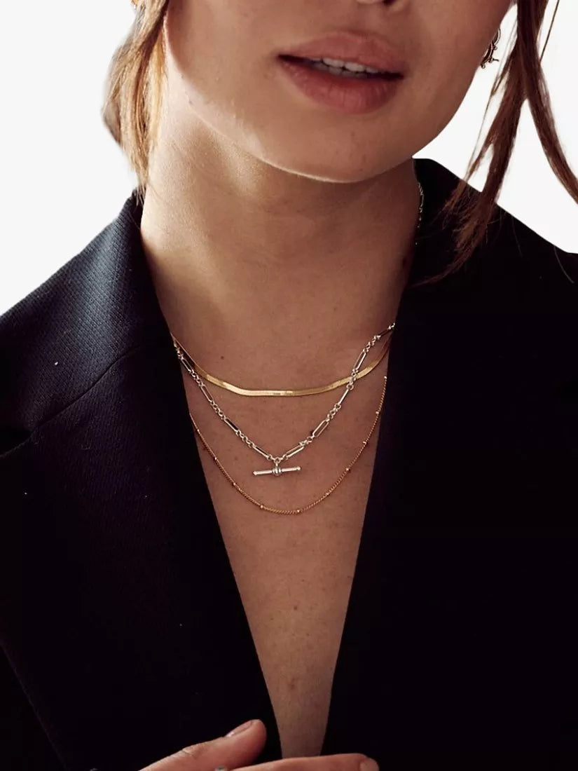 Orelia pale gold layered chain necklace, UK version