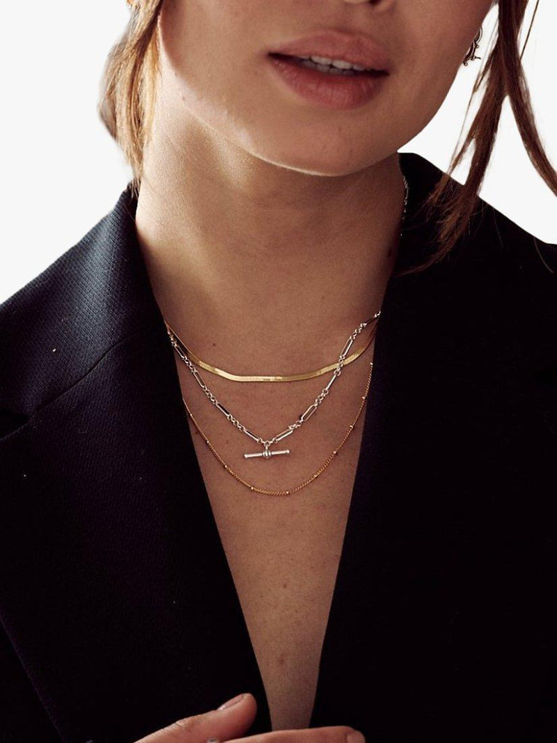 Orelia pale gold layered chain necklace, UK version