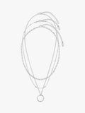 Orelia Open Circe three row silver necklace (British brand)