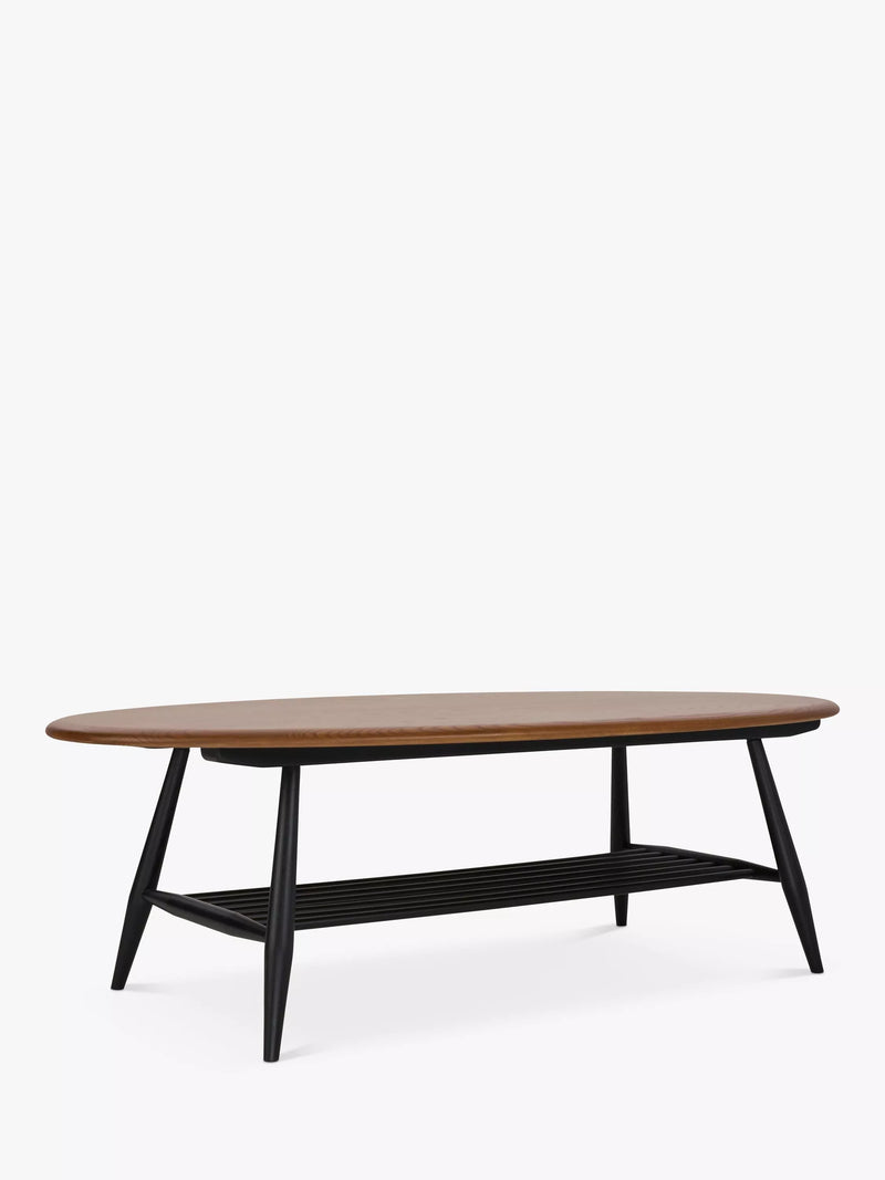 ercol Bellingdon oval coffee table ash black, imported from the UK