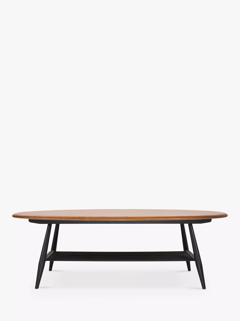ercol Bellingdon oval coffee table ash black, imported from the UK