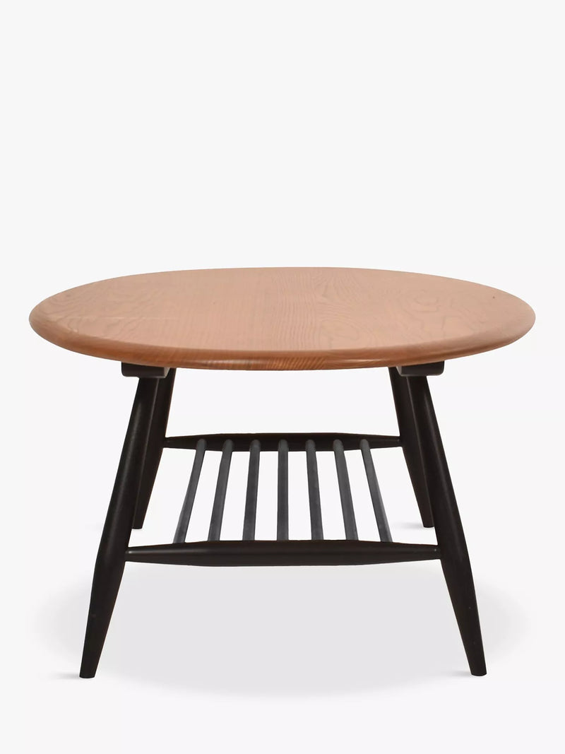 ercol Bellingdon oval coffee table ash black, imported from the UK