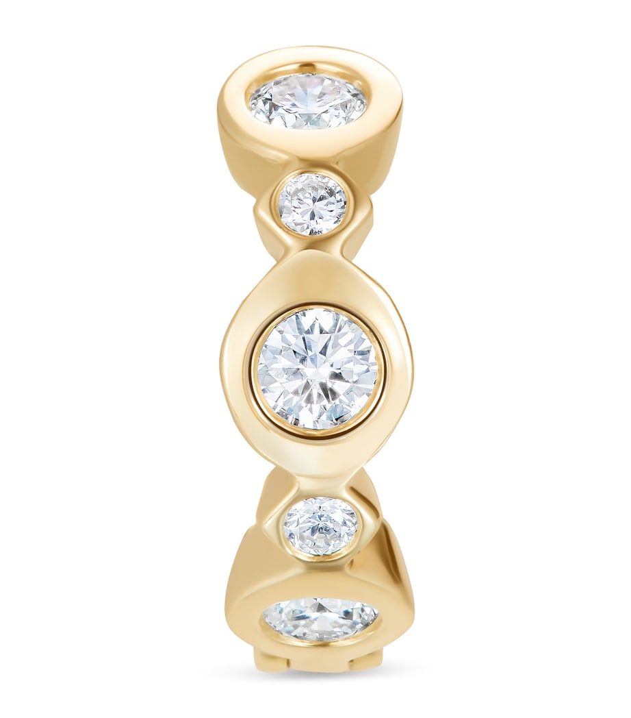David Morris yellow gold diamond hoop earring 6mm, UK version