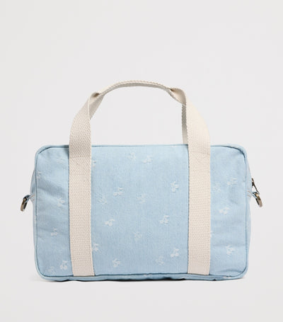 Harrods Bonpoint Denim Gigia Bowling Bag with Embroidered Cherries - Kids Handbag- Buy online at McGrocer