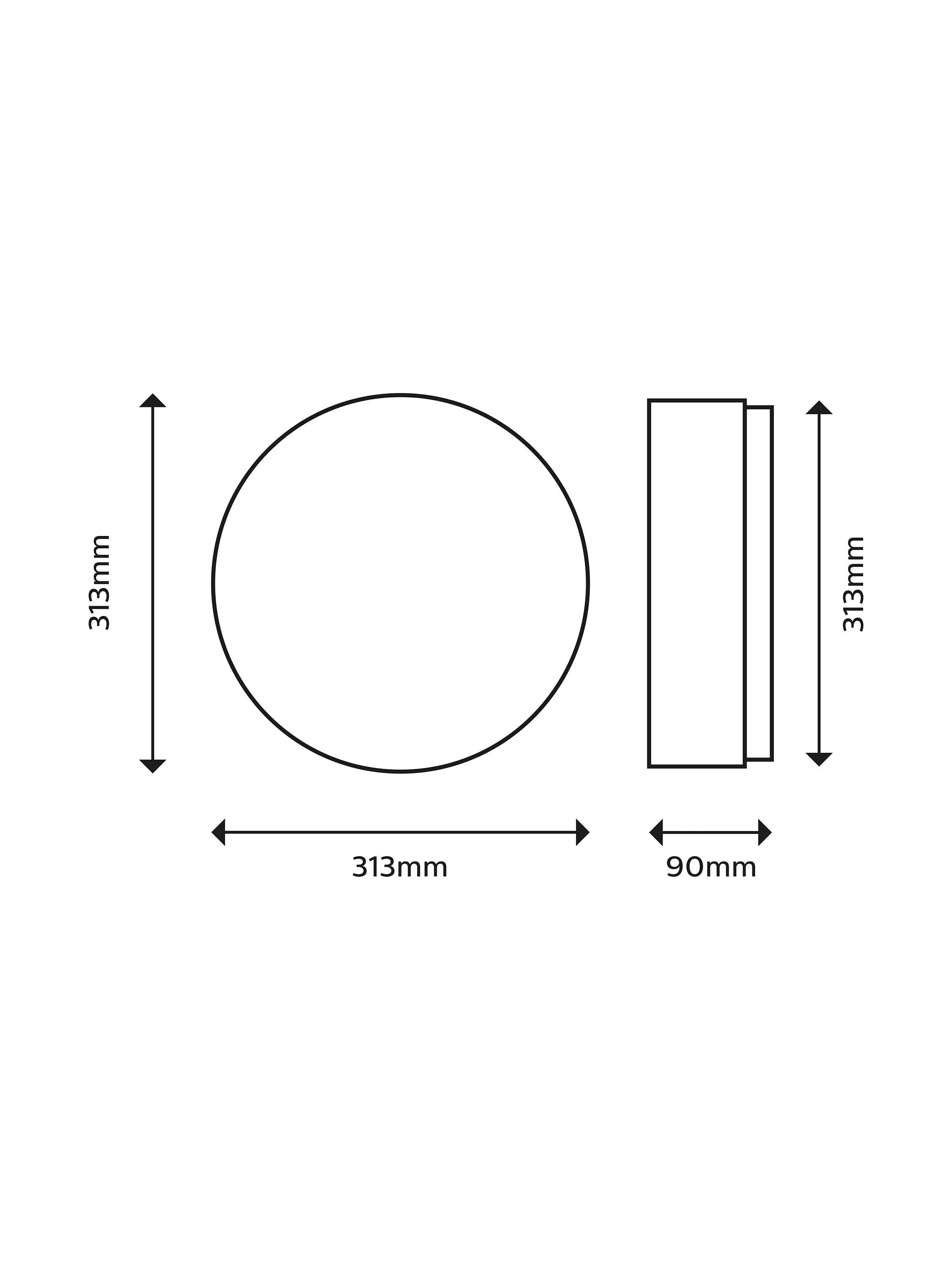 Philips Doris LED flush bathroom light white - British product