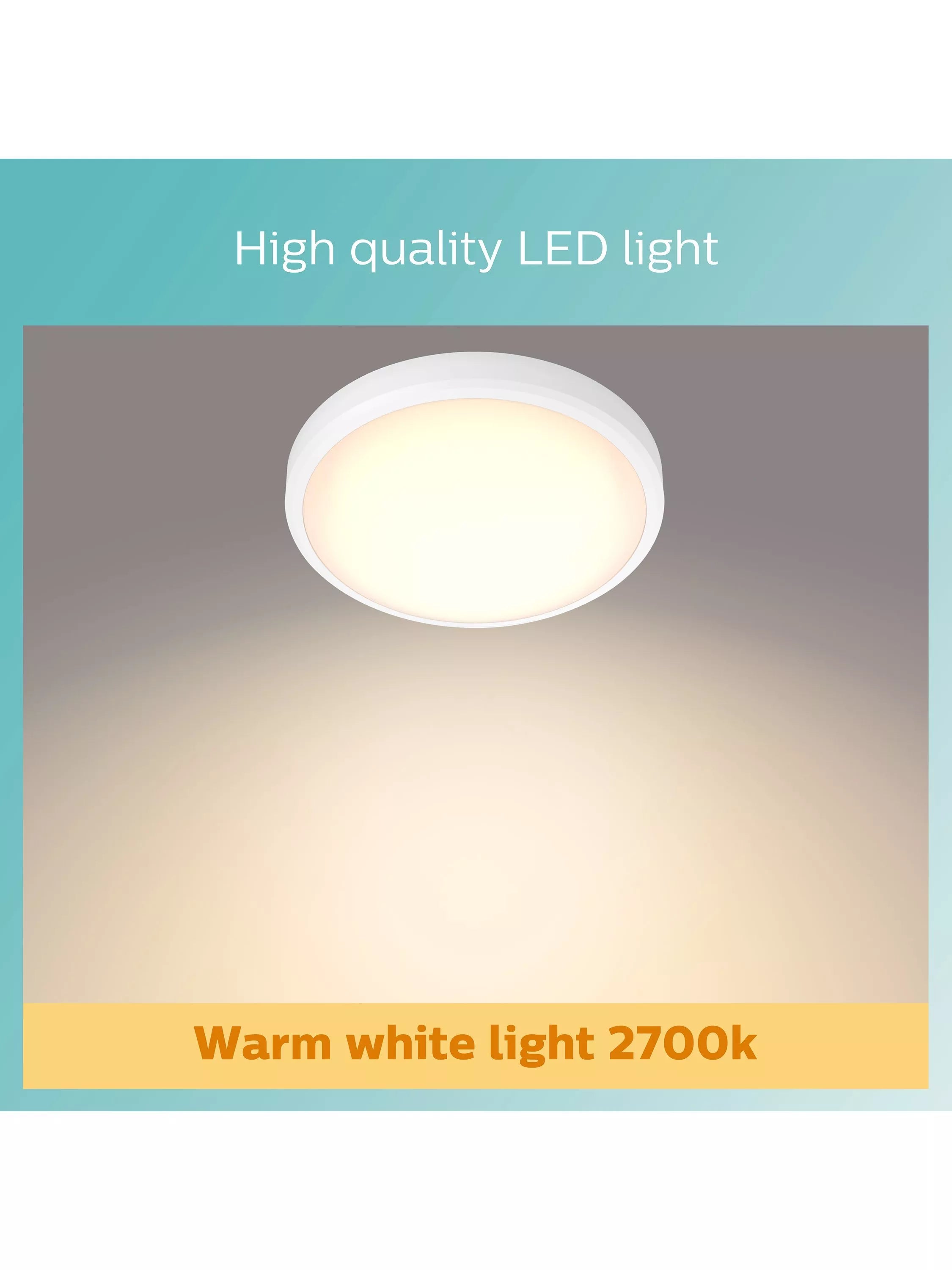 Philips Doris LED flush bathroom light white - British product
