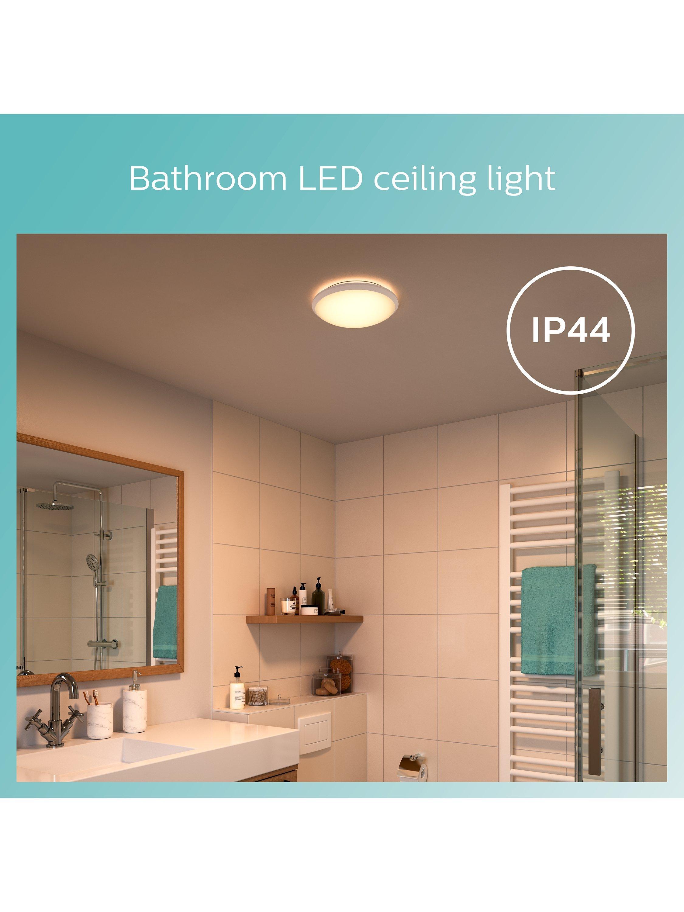 Philips Doris LED flush bathroom light white - British product