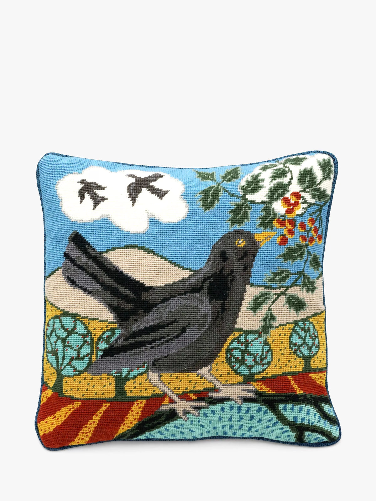 Cleopatra's Needle blackbird tapestry cushion kit 35.5cm - British product
