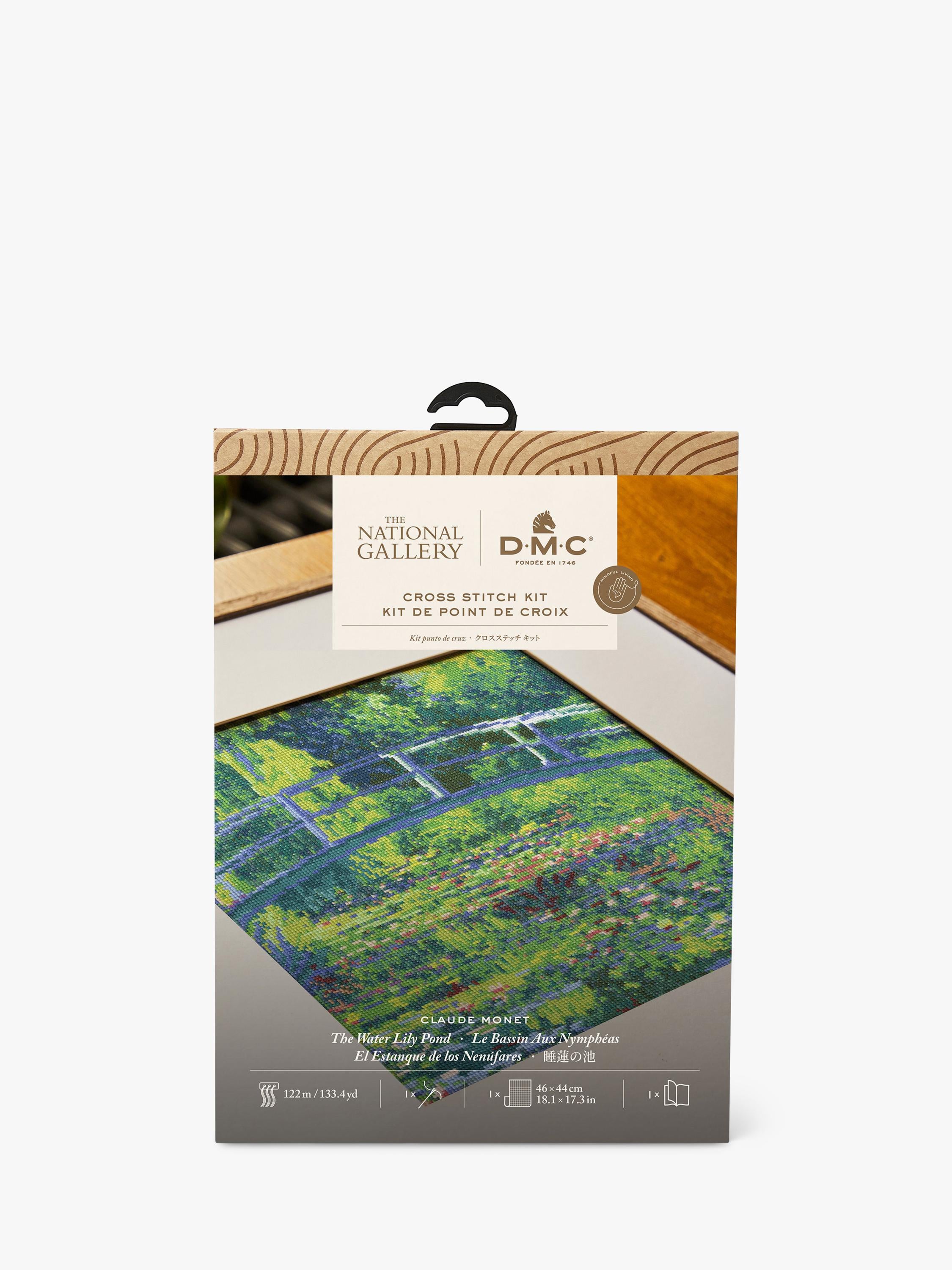Cross Stitch Kit Featuring Monet's The Water Lily Pond