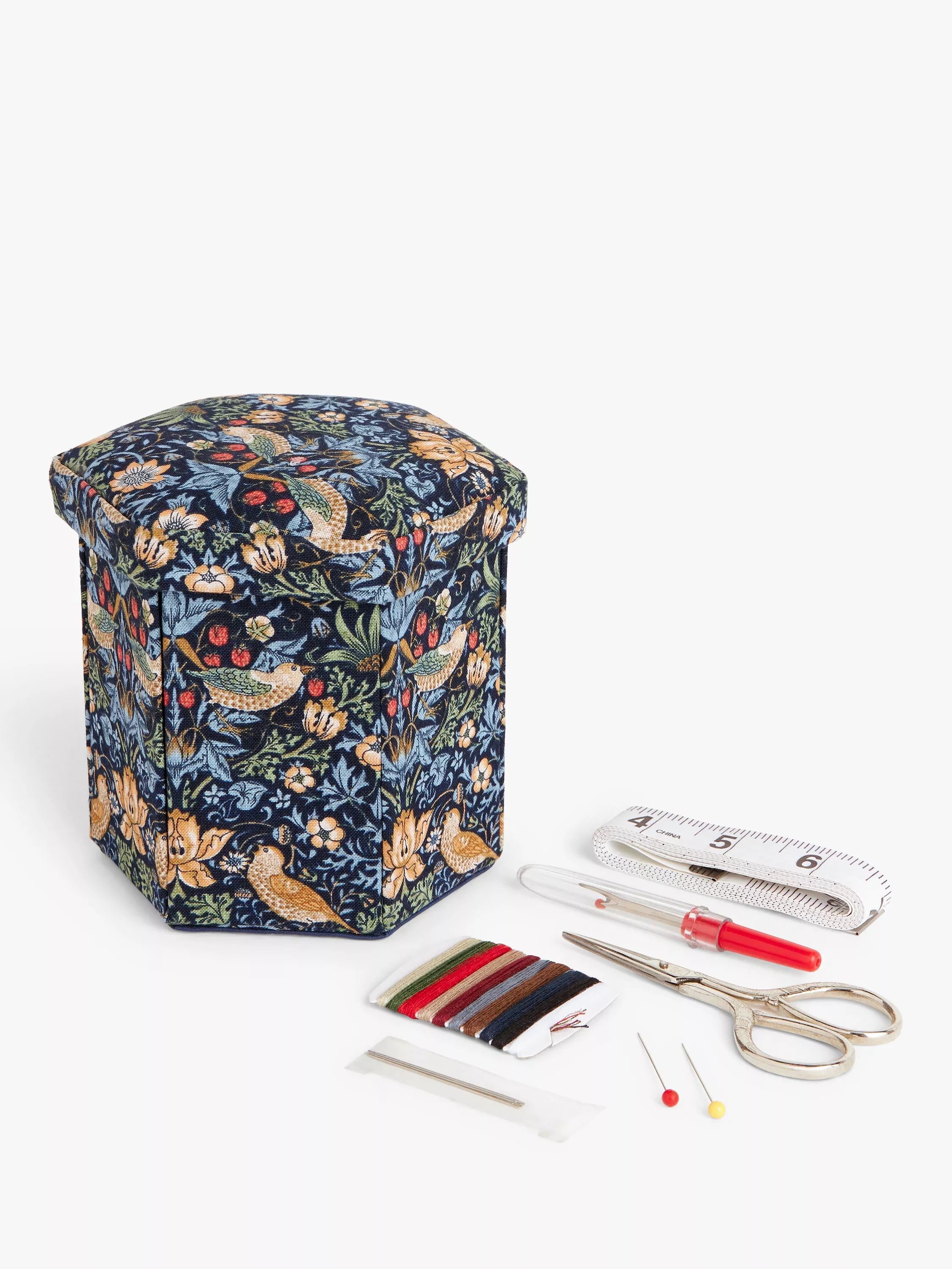 John Lewis William Morris Strawberry Thief sewing box (British brand)