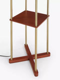 John Lewis Harrison floor lamp walnut shelves steel, imported from the UK