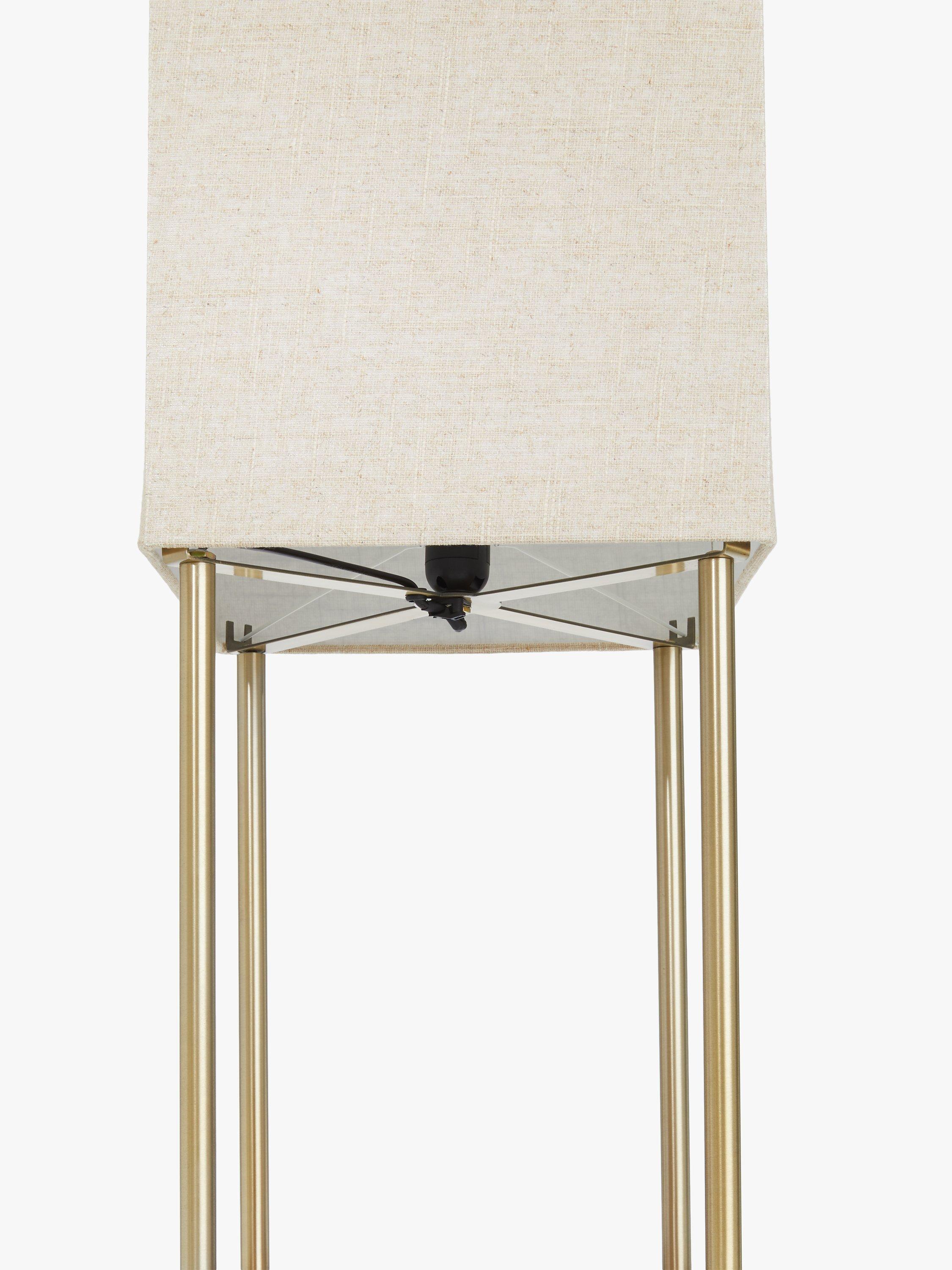 John Lewis Harrison floor lamp walnut shelves steel, imported from the UK
