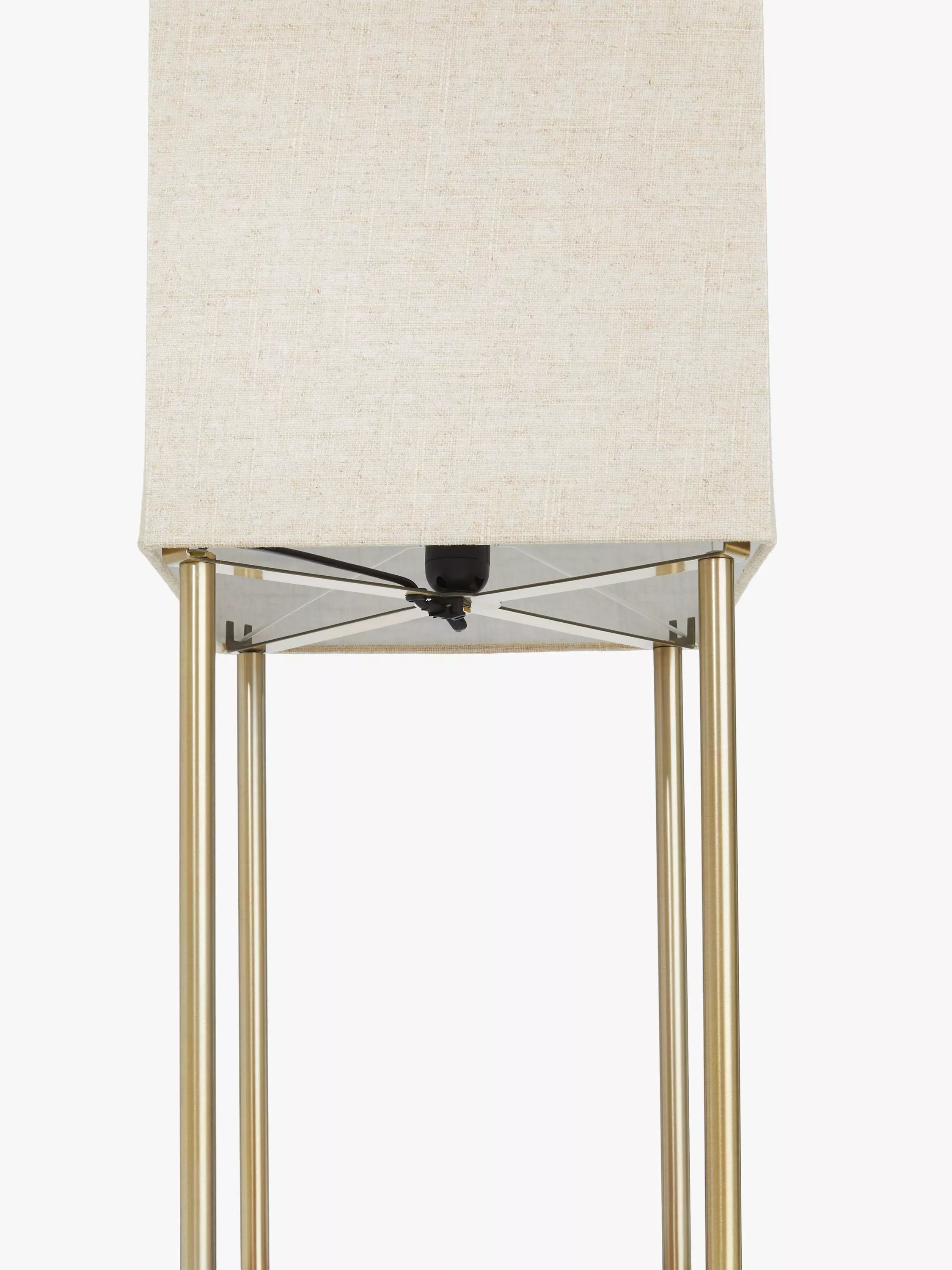 John Lewis Harrison floor lamp walnut shelves steel, imported from the UK