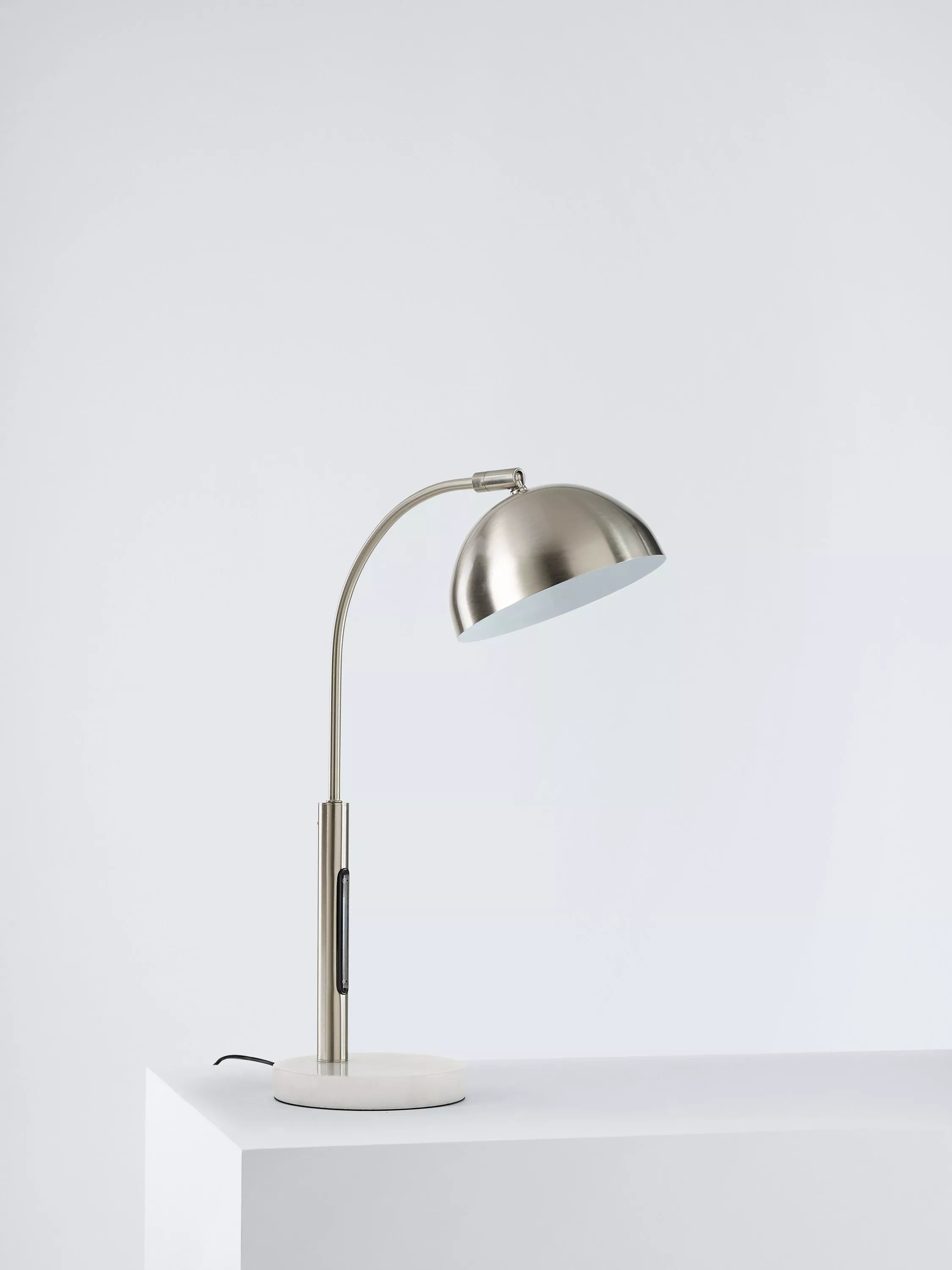 John Lewis Arc LED table lamp brushed steel, imported from the UK