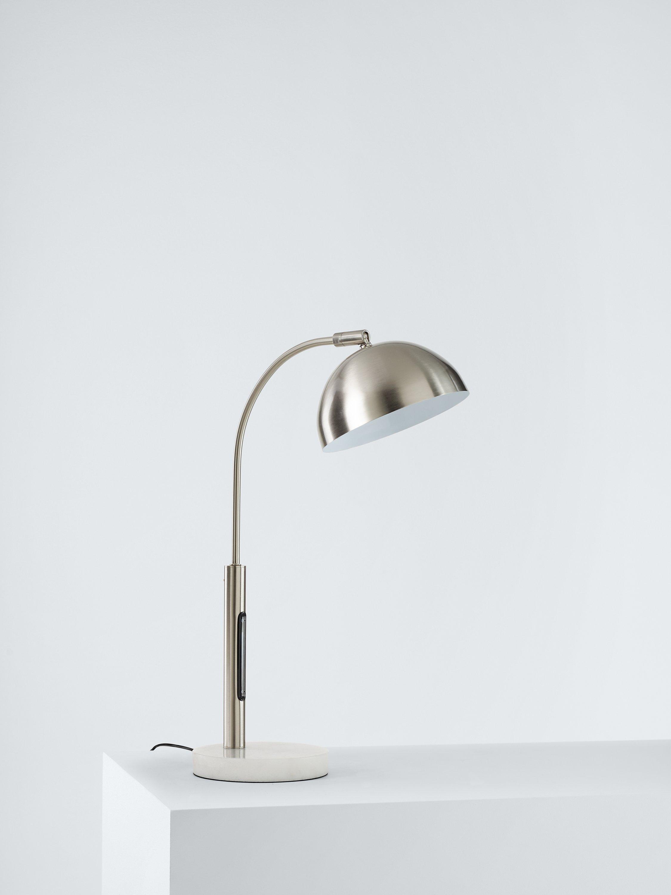 John Lewis Arc LED table lamp brushed steel, imported from the UK