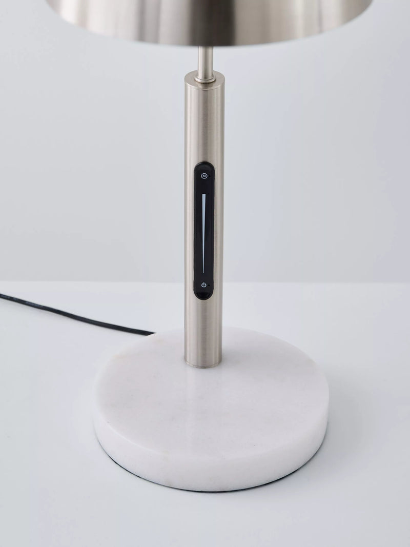 John Lewis Arc LED table lamp brushed steel, imported from the UK