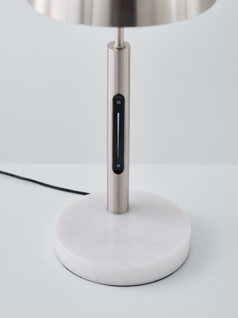 John Lewis Arc LED table lamp brushed steel, imported from the UK
