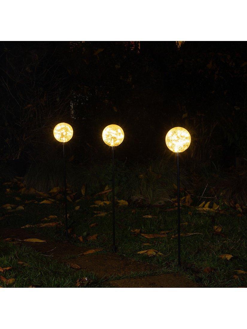 NOMA crackle ball stake lights warm white set of 3, UK version