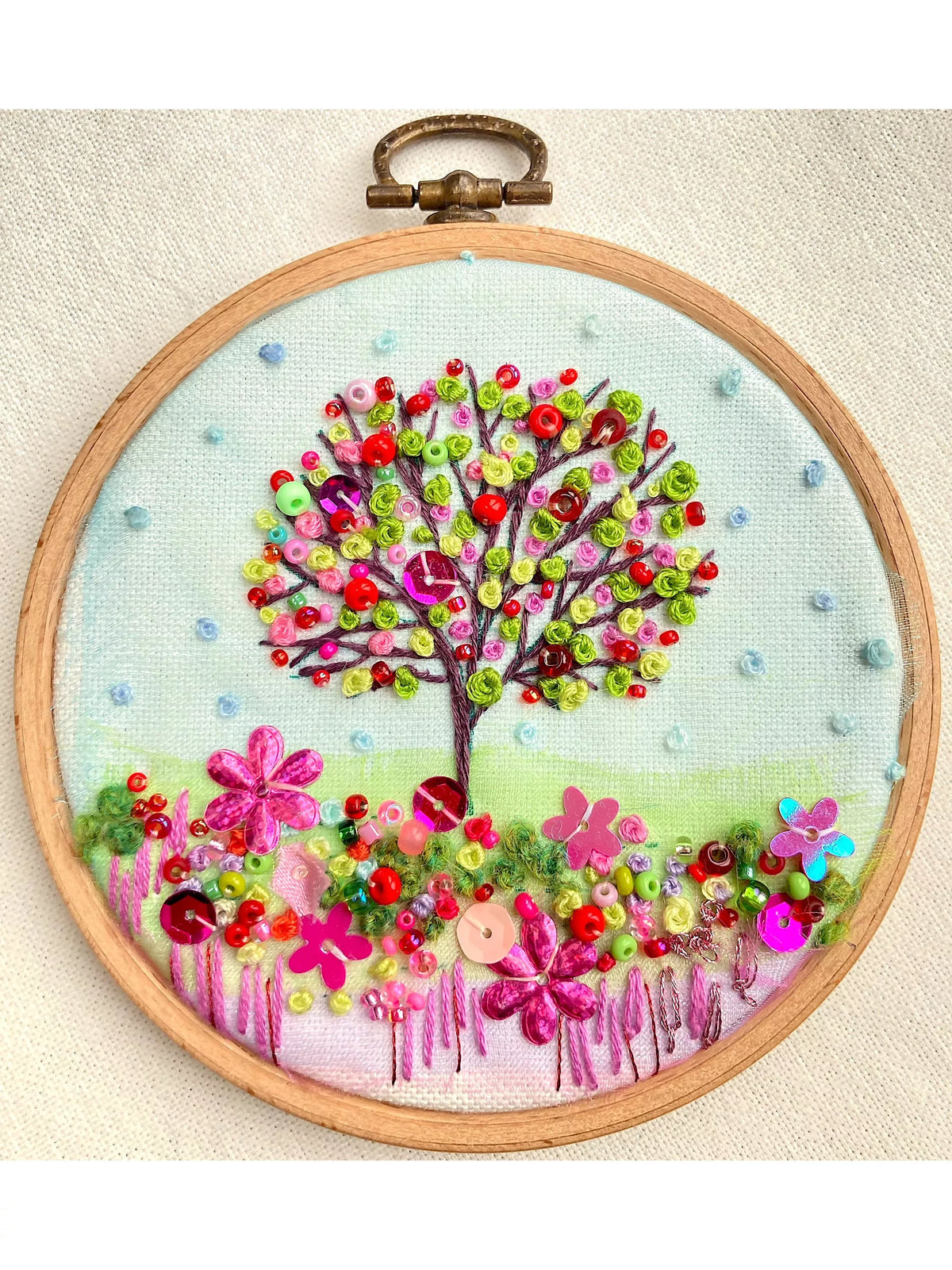 Rowandean Summer Apple Tree embroidery kit 20cm - British product