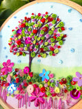 Rowandean Summer Apple Tree embroidery kit 20cm - British product