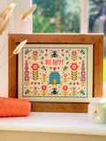 Historical Sampler Bee Happy cross stitch kit 18x24, imported from the UK