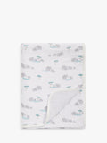 John Lewis reversible muslin swaddle blanket with elephant print, 120 x 120cm, UK version