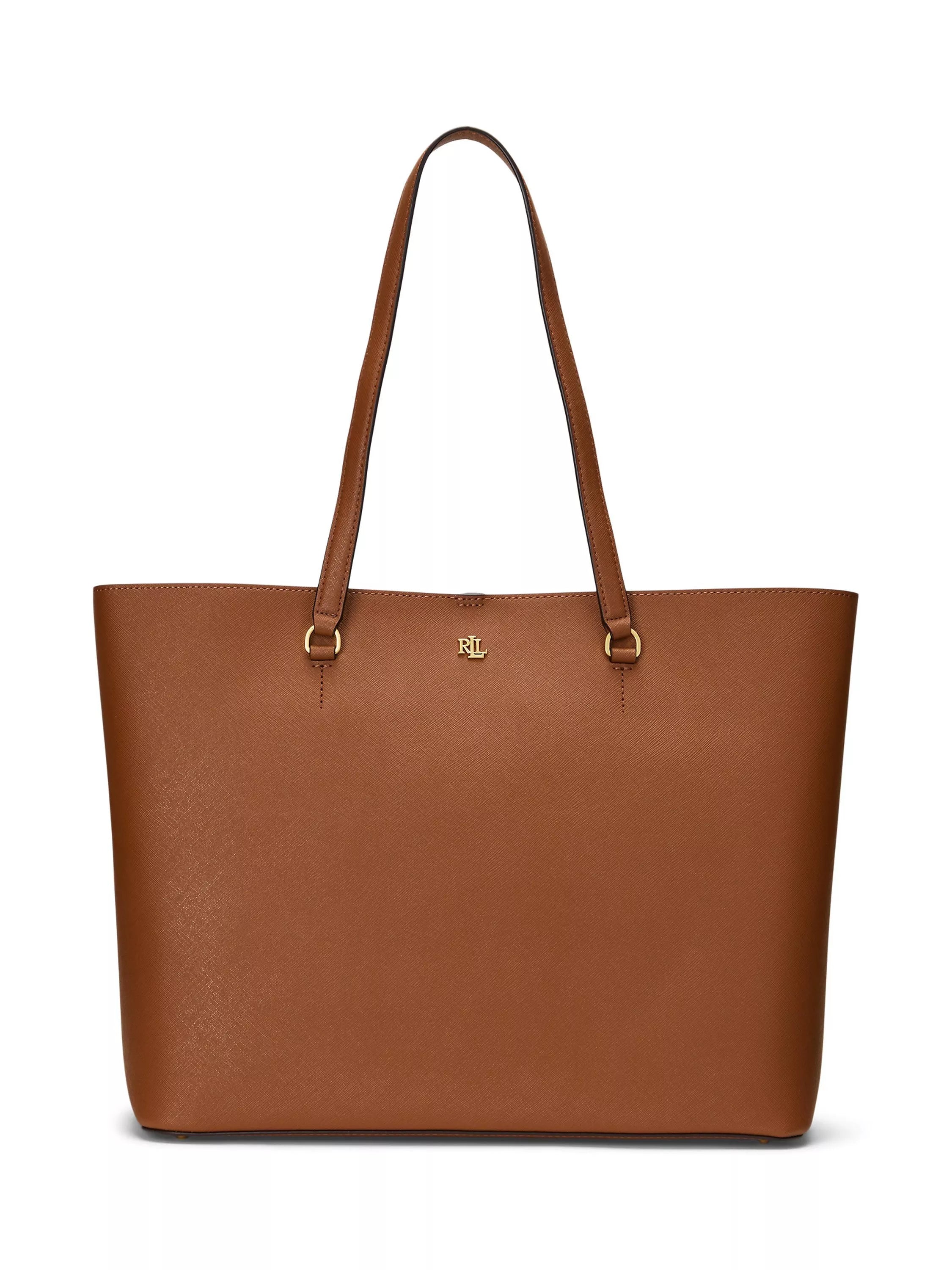 Ralph Lauren Karly crosshatch leather large tote bag - British product
