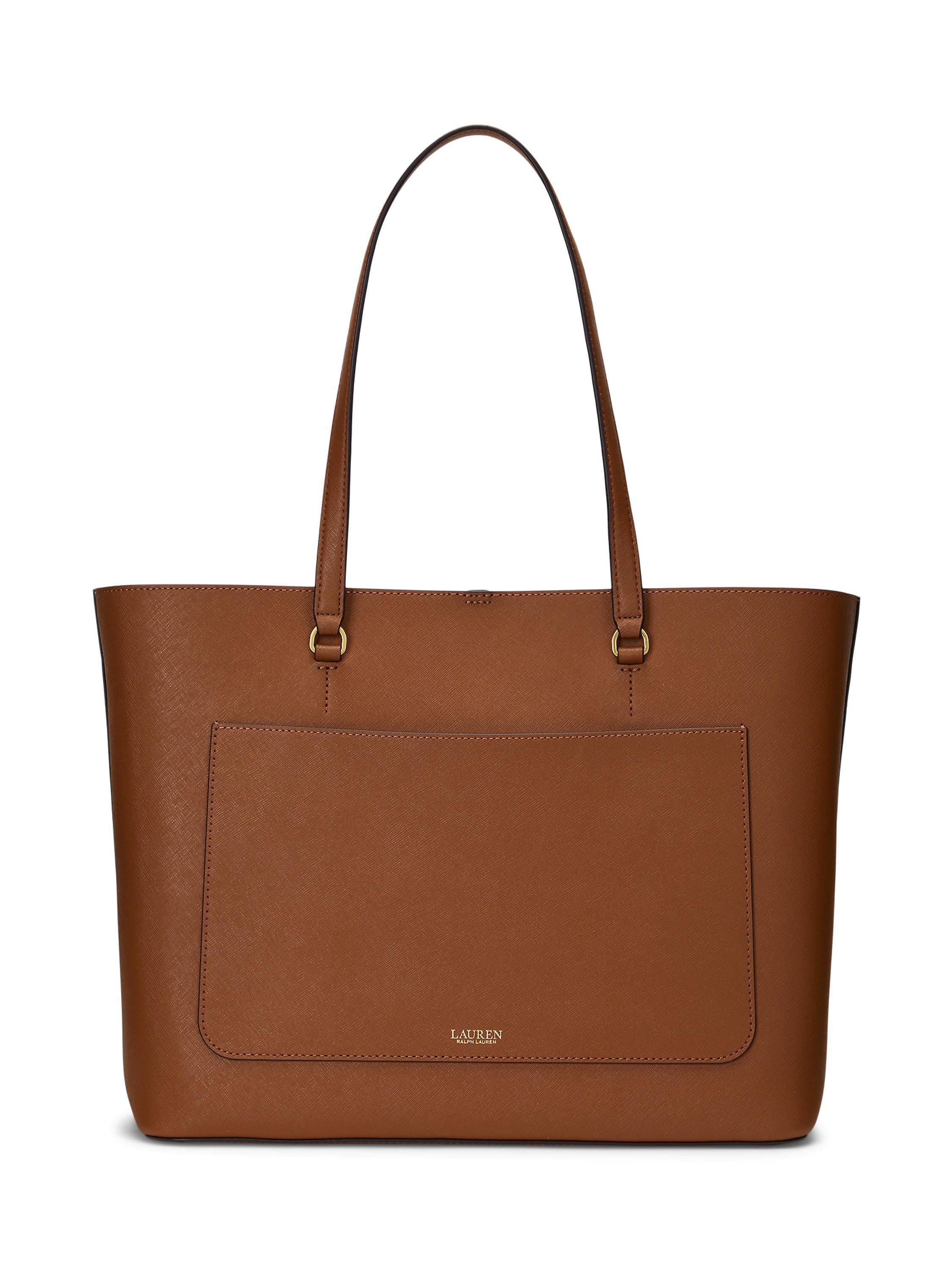 Ralph Lauren Karly crosshatch leather large tote bag - British product