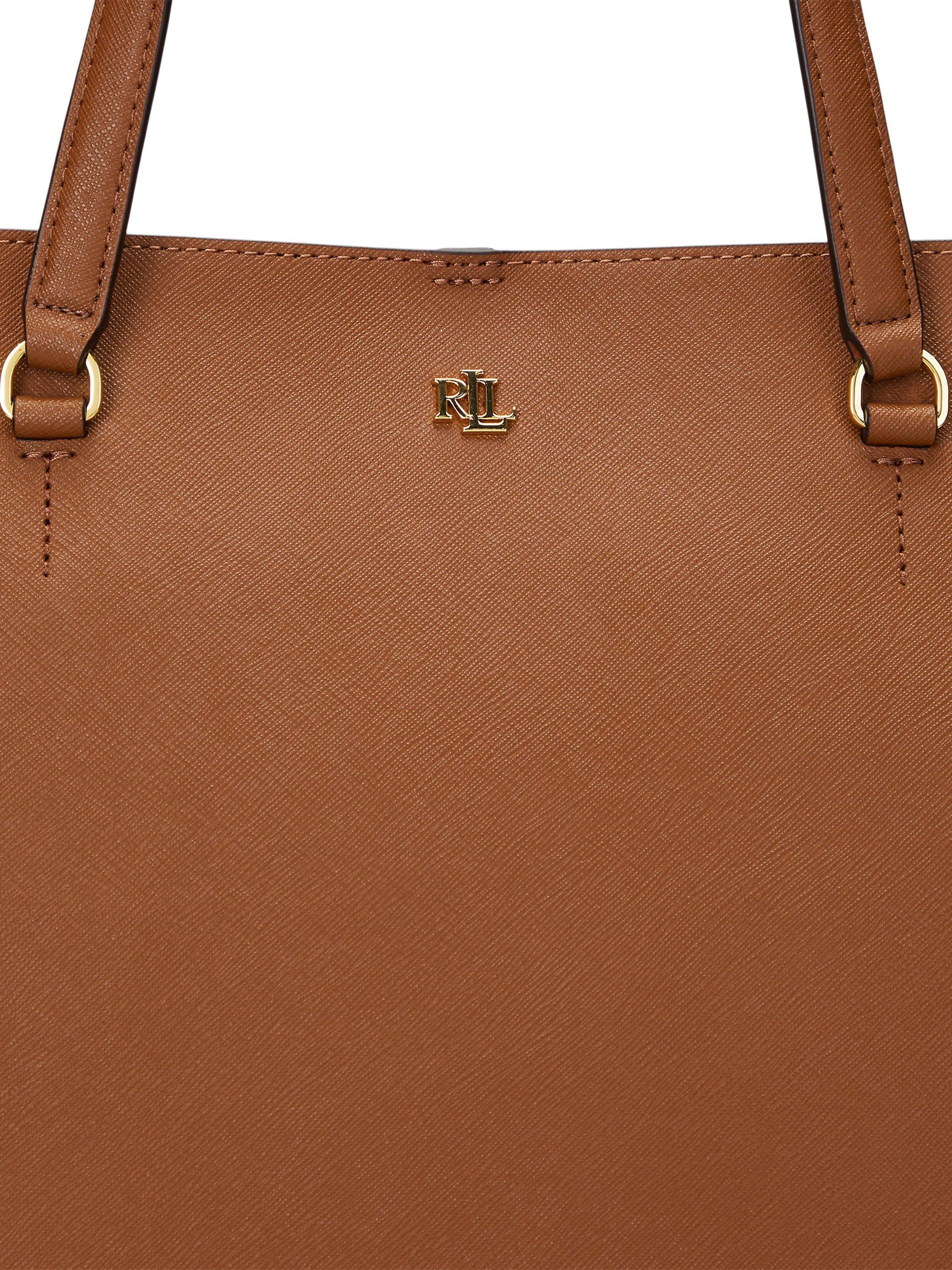 Ralph Lauren Karly crosshatch leather large tote bag - British product