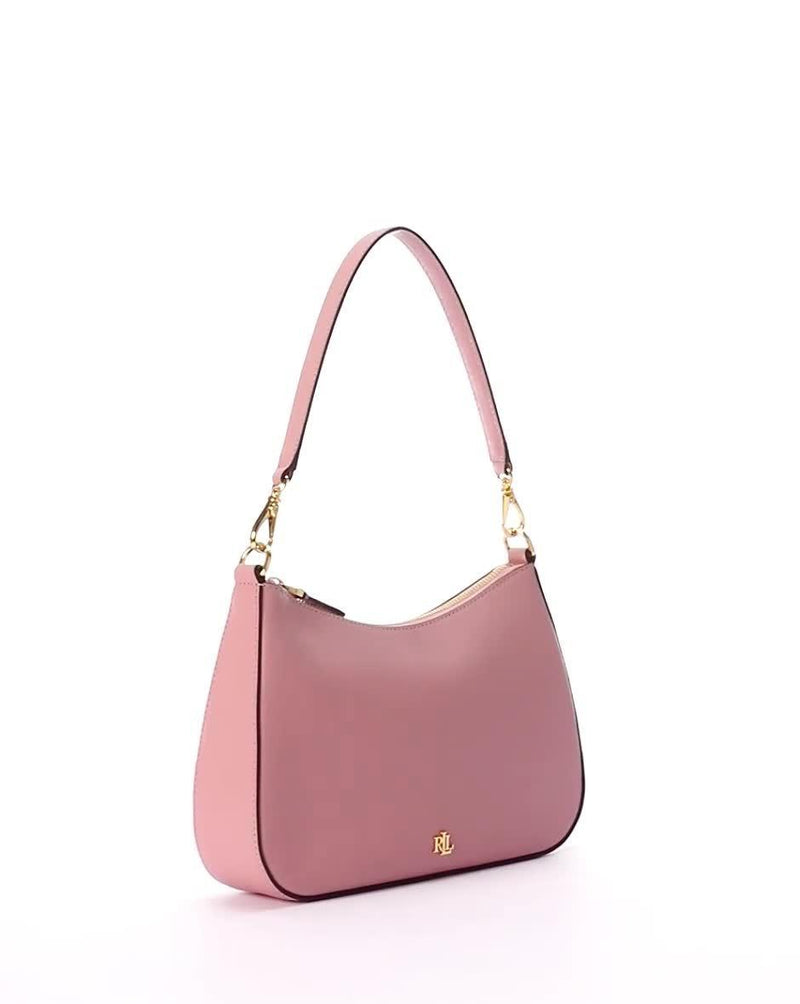 Lauren Ralph Lauren Danni crosshatch leather shoulder bag, UK version