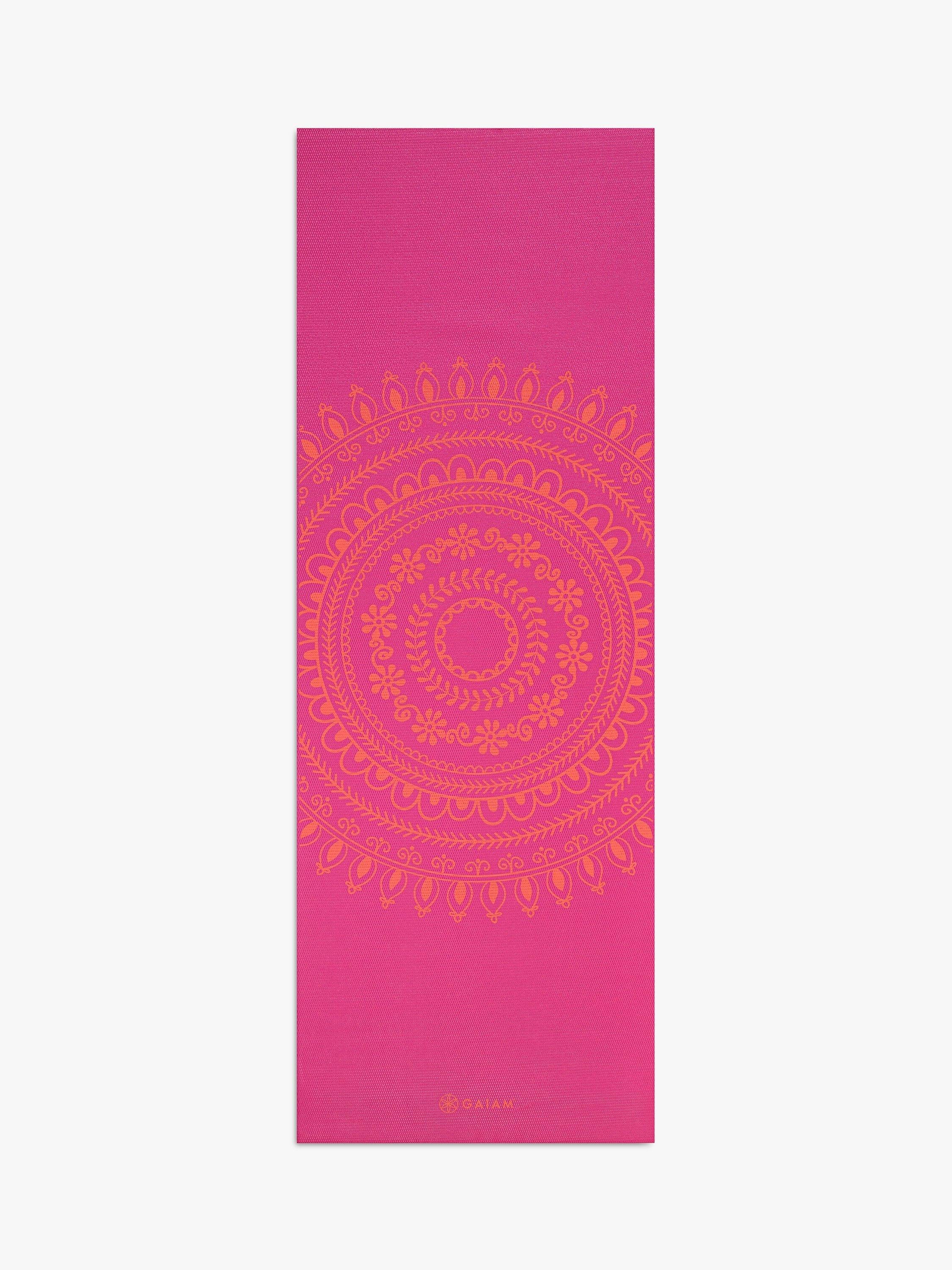 Gaiam dark pink yoga mat medallion pattern - imported from the UK
