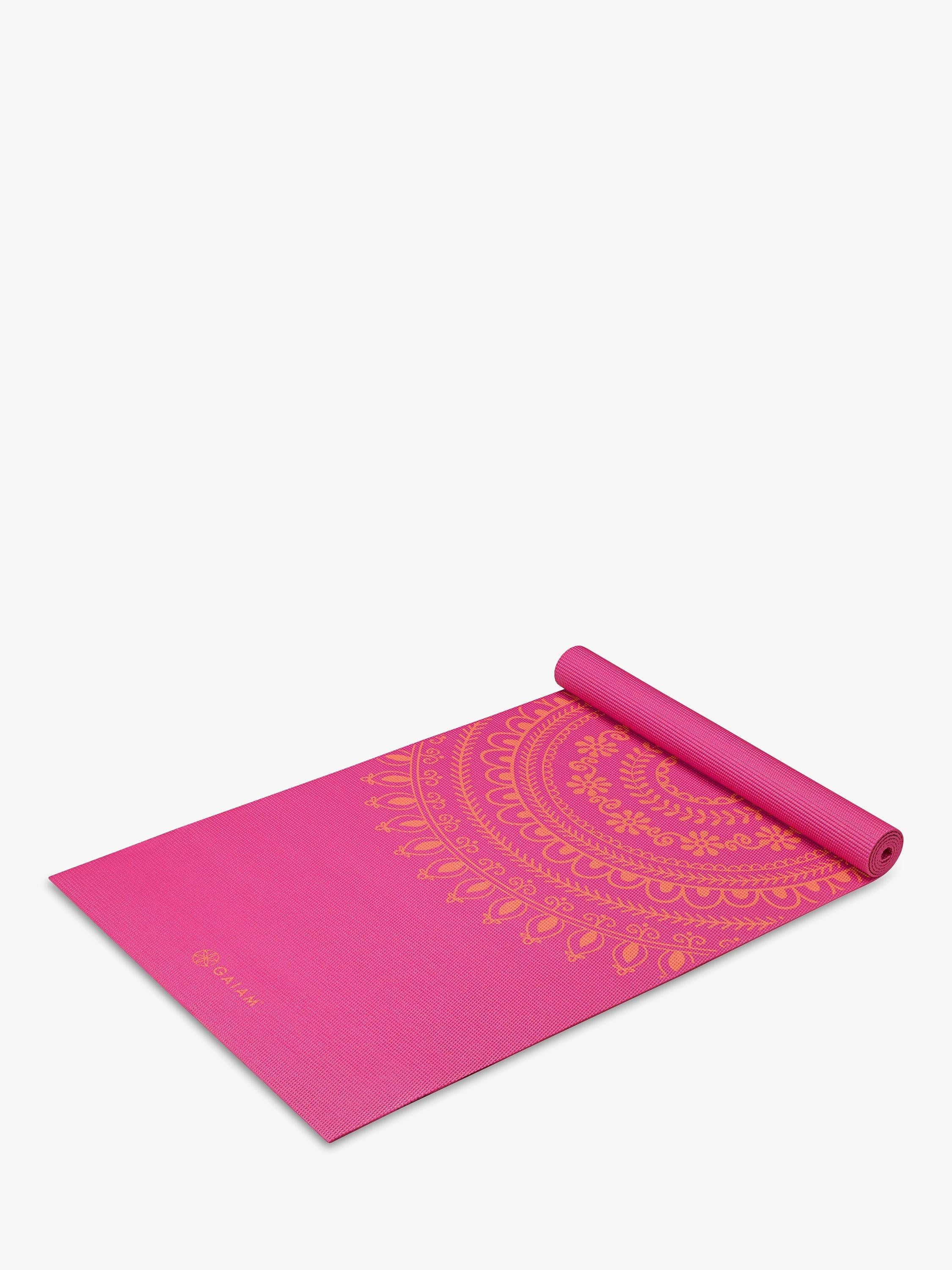 Gaiam dark pink yoga mat medallion pattern - imported from the UK