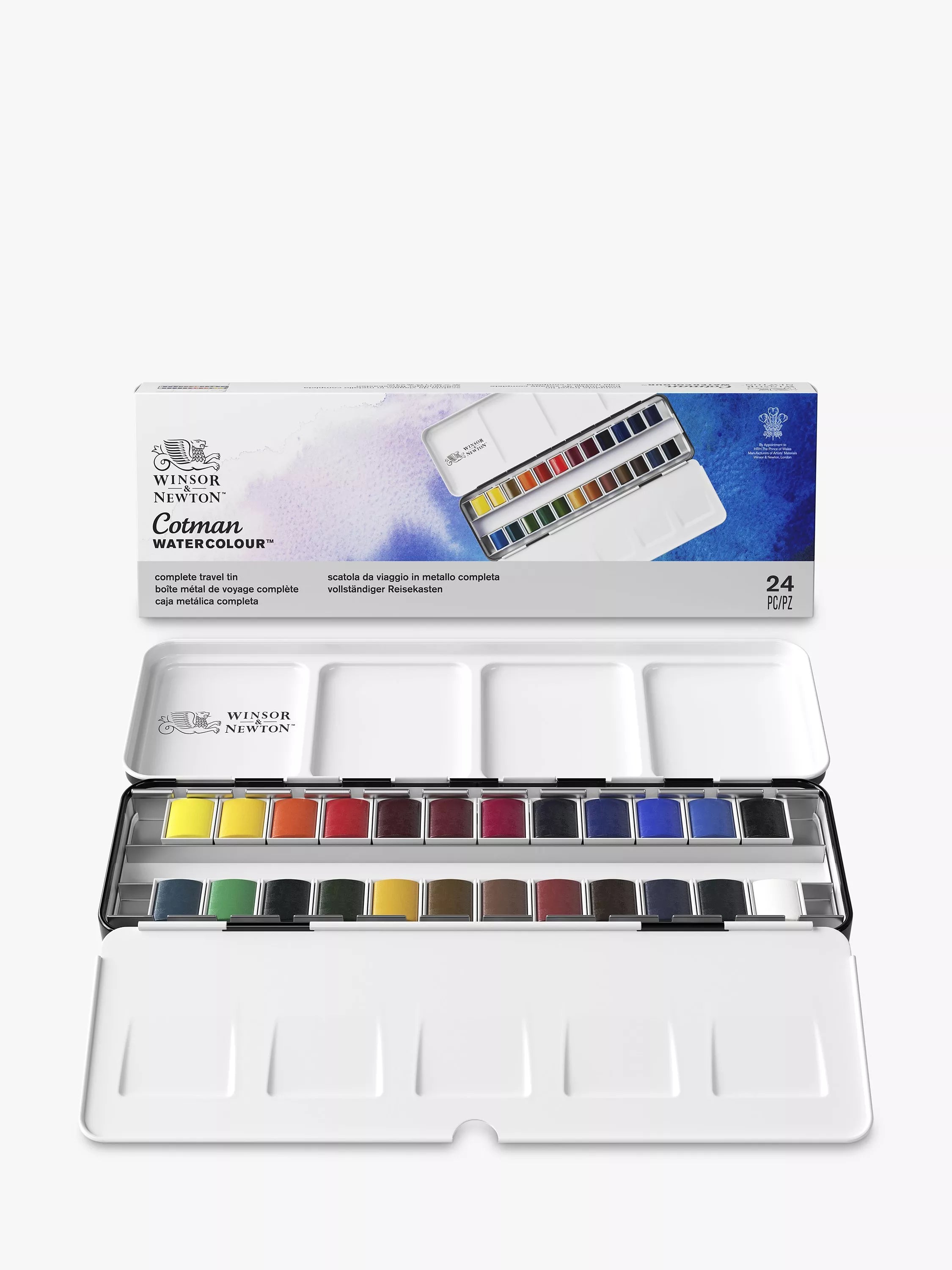 Winsor & Newton Cotman watercolour paints set of 24 half pans, UK version