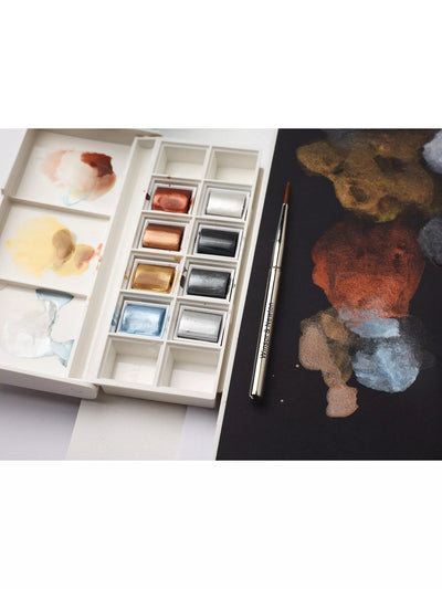 John Lewis Winsor & Newton Cotman Metallic Watercolour Paints, Set of 8- Buy online at McGrocer