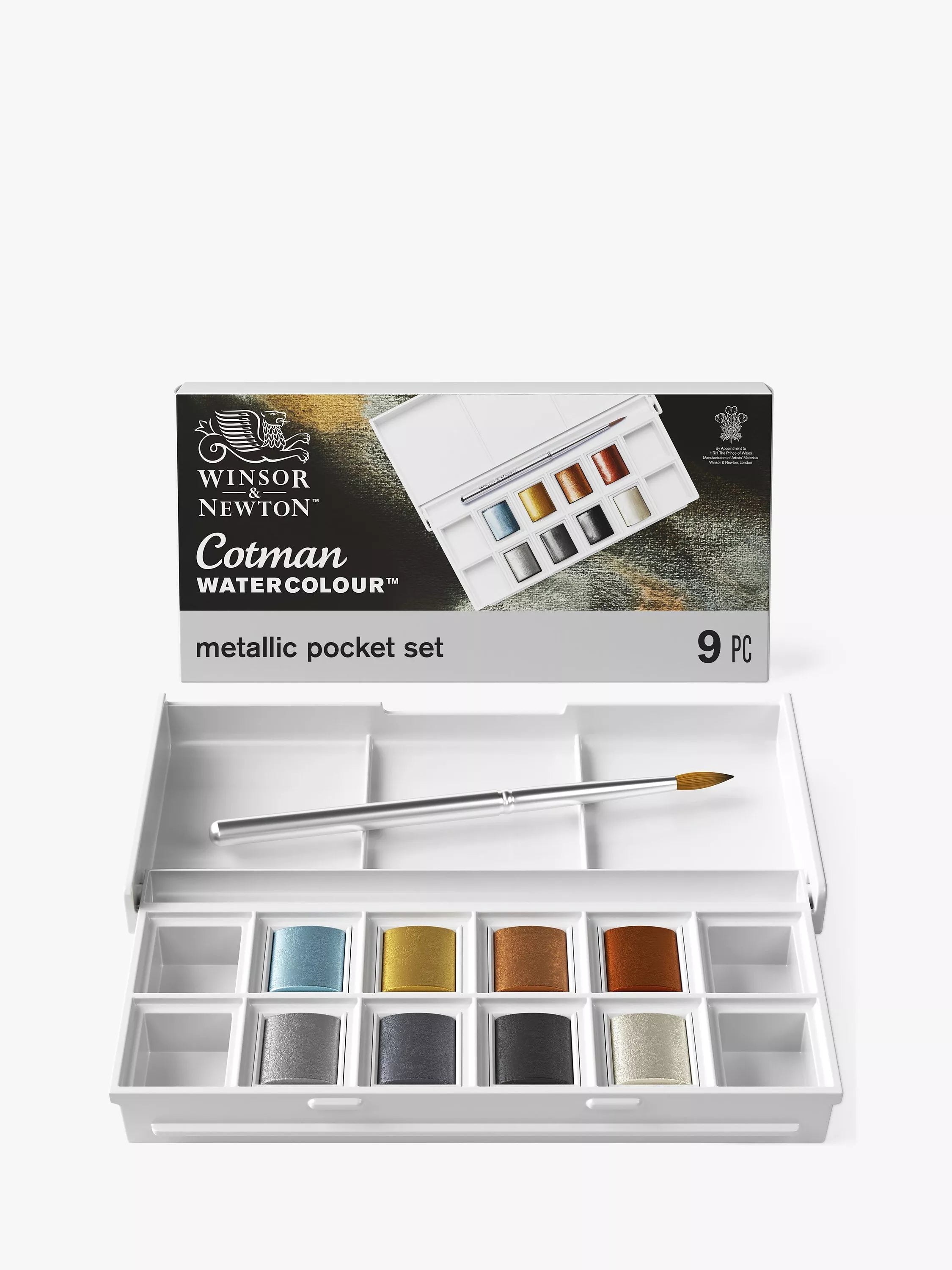 Winsor & Newton Cotman metallic watercolour set of 8 (British brand)