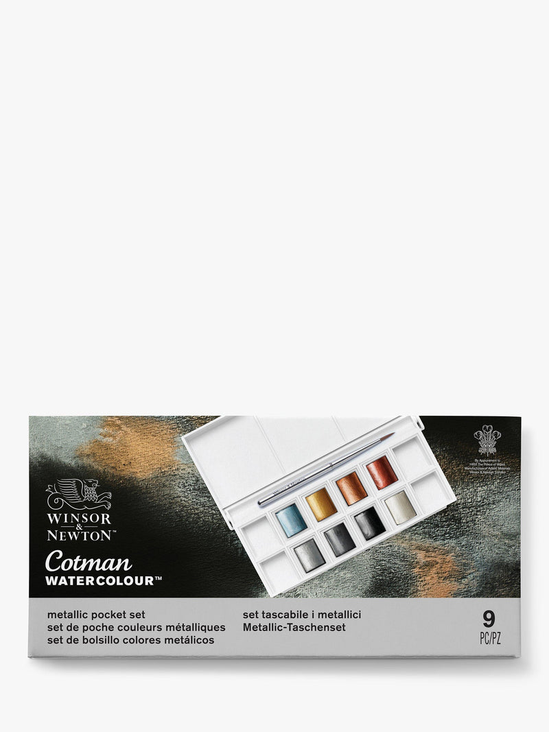 Winsor & Newton Cotman metallic watercolour set of 8 (British brand)