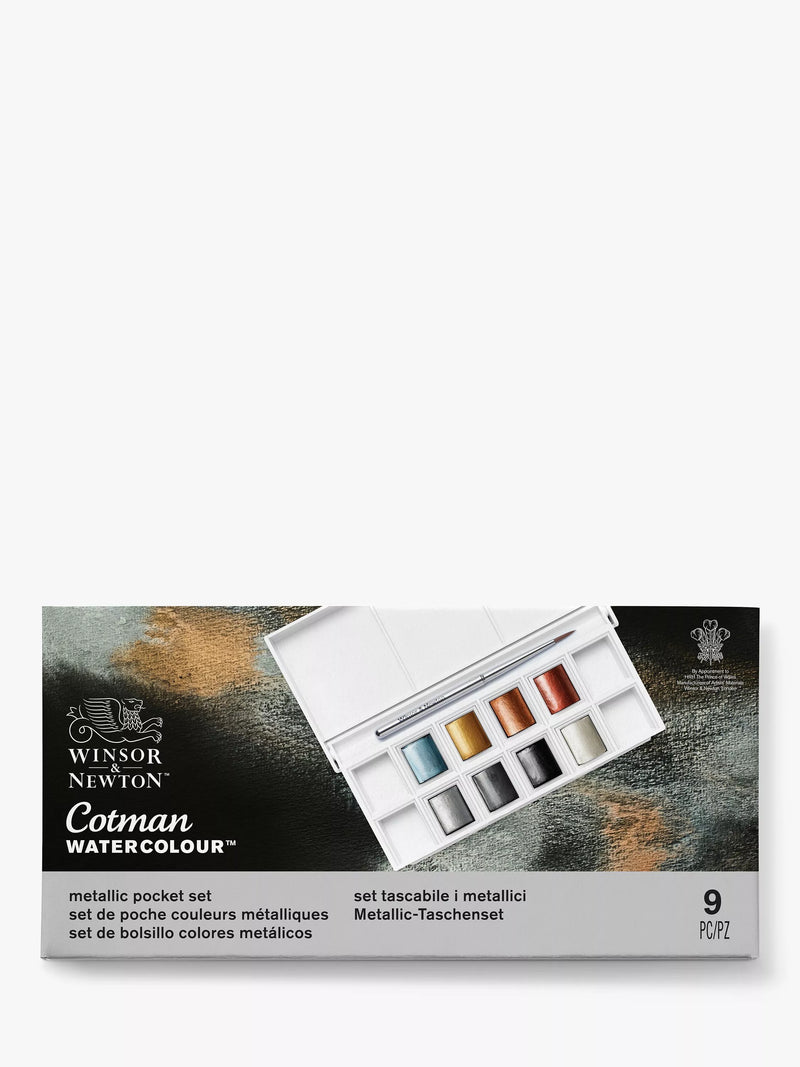 Winsor & Newton Cotman metallic watercolour set of 8 (British brand)
