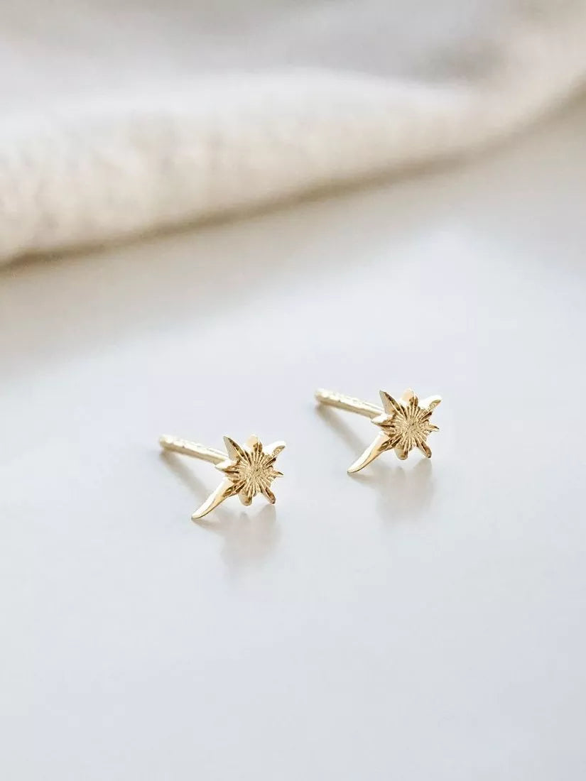 Daisy London North Star stud earrings gold 0.6cm (British brand)
